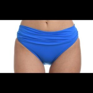 La Blanca Core Solid Shirred Band Hipster Bikini bottom